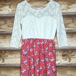Charlotte Russe embroidered lace bodice floral skirt dress size L Photo 1