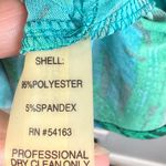 Calvin Klein Geo Dress Women 8 Green Abstract Pleat Cap Sleeve Retro Ruched Art Photo 5