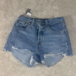 Levi's 501 Short Blue Denim Size 25 High Quality Cut Offs Button Fly Photo 0