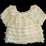 Love Sam Anthropologie Fringe Crochet Off Shoulder Top Size Med Petite Photo 4