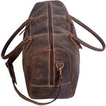 24 Inch Leather Duffel Bags gifts for him accessories mens valentines gift for Men and Women Travel Overnight Weekend Leather Bags Sports Gym Duffle for Men (Brown Distressed Tan) Photo 2