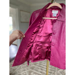 Vintage Chadwicks Berry Leather Jacket Coat Button Front Moto Biker Baddie Indie Pink Size 8 Photo 3