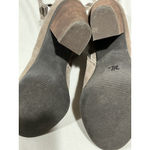 Franco Fortini Woman’s Lyza Tan Suede Side Zip Block Heel Bootie 9.5 Fringe Photo 7