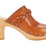 Loeffler Randall  Merrill Braided Cognac‎ Leather Mid Heel Clogs Photo 0