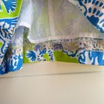 Lilly Pulitzer Casey Green & Blue Print White Applique Shift Mini Dress size 2 Photo 7