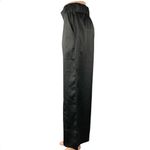 ZARA  Women's Black Silk Satin Wide Leg High Waist Pull On Crop Trousers Pants S Photo 1