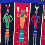 Vintage Jack B. Quick Red Black Tribal Graphic Knit Oversized Cardigan Sweater Photo 8