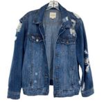 Unpublished  Women’s Distressed Denim Jean Jacket Photo 1