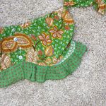 Rusttydustty Green Floral Super Crop Bohemian Blouse Photo 5