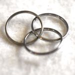 Source Unknown Trendy Interlocking Silver Tone Size 11 Unisex Minimalistic Bands NWOT Ring Photo 2