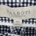 Talbots  pants women's 14P petite gingham check cropped blue white nautical beach Photo 6