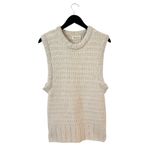 Mirth Chunky Knit Sleeveless Sweater Vest Baby Alpaca‎ Snow Ivory Small Photo 3