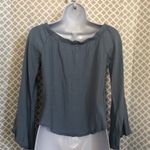 Lulu’s‎ powder blue over shoulder flare sleeve top Photo 3