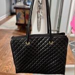 Lancôme Black Faux Leather Quilted Tote Bag Photo 2