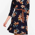 Leota Blue Santa Barbara Floral Perfect Wrap Dress NO BELT Size M Photo 14