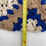 Handmade  Granny Square Handbag Blue & Taupe Photo 4