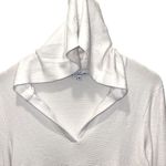 Red Haute Womens Ribbed Textured V-Neck Lounge Pullover Hoodie White Medium Photo 1