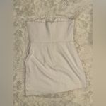 NWOT Sau Lee Fleur white 3d floral strapless Mini Dress sz 12 Photo 3