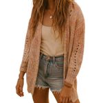 Grace + Karma size S over sized chunky cotton blend cardigan Pink Photo 0