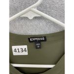 EXPRESS  Women's Blouse Solid Olive Green Size Small 1/2 Zip 3/4 sleeve Photo 8