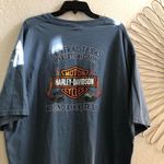 Harley Davidson 2000s Y2K Vintage blue black cotton biker t-shirt graphic tee short sleeve #streetwear #punk #gothic Size 3XL-measurement in pics Photo 1