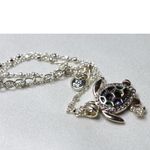 LACN LA Gem & Jewelry Designs Abalone Rhinestone Turtle Silver Tone 20" Necklace Photo 5