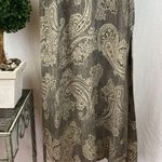 Jones New York 100% Silk Gray & Tan Paisley Print Sleeveless Maxi Dress 8 Photo 3