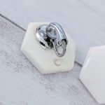 Vintage Clip On Earrings Cream Hexagon Shape Photo 4