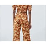 ZARA Linen Palazzo Pants XSMALL ORANGE burnt Bohemian Photo 4