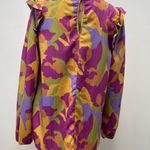 Fantastic Fawn  Pink and Yellow Graphic Ruffled Blouse Photo 1