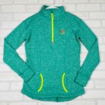 Ivory Ella ‎ Womens Pullover Small Teal Green Half Zip Pockets Elephant Logo Photo 0