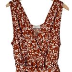Kaileigh Kalieigh Maternity Ora Knit Crop Jumpsuit in Burnt Orange Floral 1X Sleeveless Photo 4