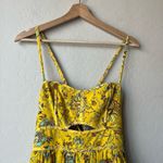 Ulla Johnson Dress Silk Floral Josanna Yellow Cut Out Midi Gown Size 6 Photo 3