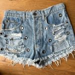 LF Carmar Edgy Destroyed Grommet Denim Shorts Photo 3
