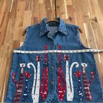 Cat Shirt Red White & Blue Size Large 100% cotton Photo 5