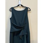 Betsy and Adam "Christine" Scuba Crepe Ruffled Bow Gown In Pine Green New Size 16 Photo 6