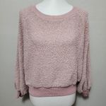 Poof! 44. Poof Warm & Cozy dusty mauve textured bubble sleeve sweater size small Photo 0