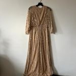 Mac Duggal  Beaded Striping Kimono Sleeve V-Neck Gown maxi dress size 4 UB Photo 4