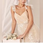 Lulus NWT  Twirl the Night Away White Embroidered Lace Mini‎ Skater Dress LARGE Photo 1