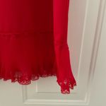 Shadowline Vintage Red Lace Trimmed Slip Skirt Size Medium Photo 3