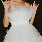 Katie May Ellee Mini Dress White Tulle Wedding Size M Photo 0