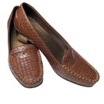 Vintage 80s 90s Trotters Women's 6M Brown Woven Leather Heels Made in USA Size 6 Photo 9