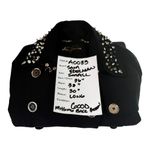 Sam Edelman Studded Rhinestone TRENCH COAT Women's SM Black Gold Silver Spiked Photo 6