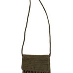 Fringed Tan Crochet Crossbody Bag Photo 0