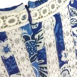 Farm Rio Blue Full of Flowers Linen Floral Belted Jumpsuit Size XS Photo 5