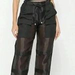 Maniere De Voir Manière de voir Black Organza Cargo Trousers Tailored Cargo size L Photo 0