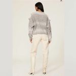 IRO  Valya Gray Ombre Ruffle Oversized Crewneck Sweater medium Photo 5