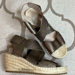 Eileen Fisher  Willow Bronze Wedge Espadrille Leather Sandals Open Toe Photo 5