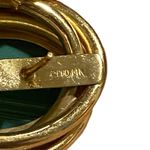 Vintage Peter Brams Design Solid 14K Yellow Gold Malachite Earring 13 Grams Photo 8