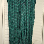 Maeve  Anthropologie Womens‎ Navy Green Geoscope Floral Belted Jumpsuit Small Photo 0